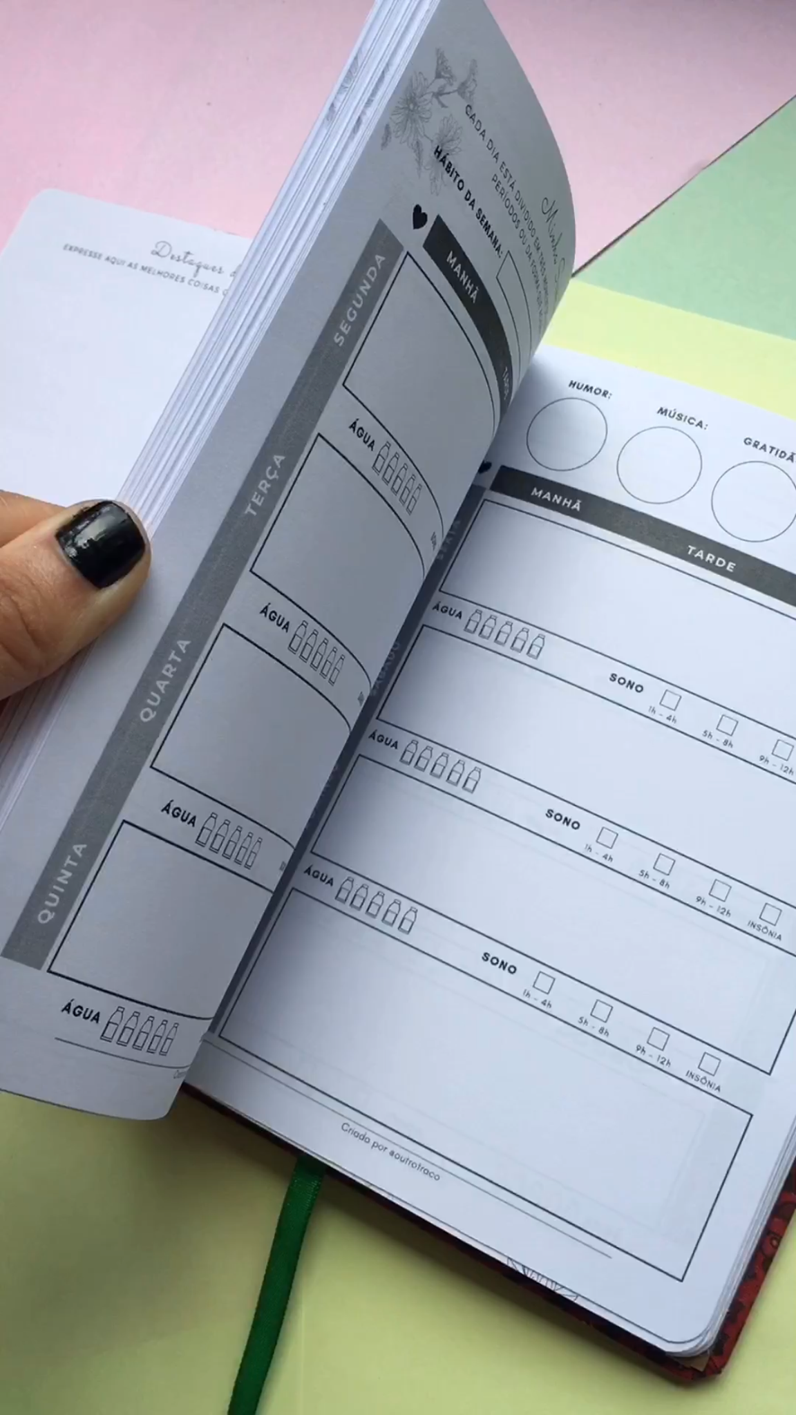 Planner Anual (capa tecido) tamanho A5 Devaneios - Imagem 4